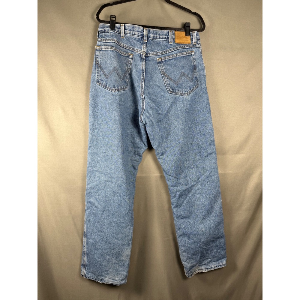 Wrangler Rugged Wear Jeans Mens 36x30 Blue Fleece Lined Insulated Denim - Picture 6 of 10